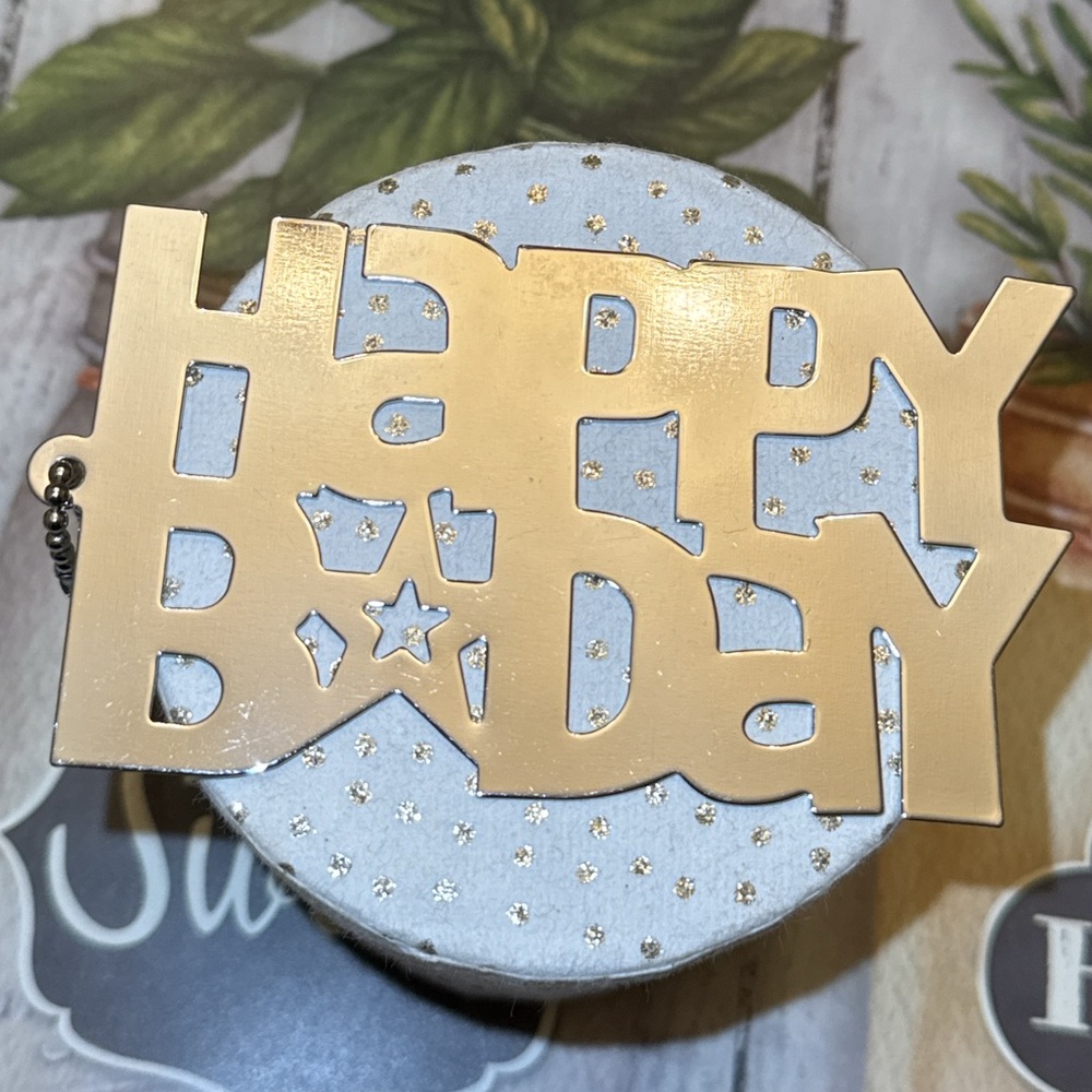 Happy Birthday Metal Gift Tag NEW